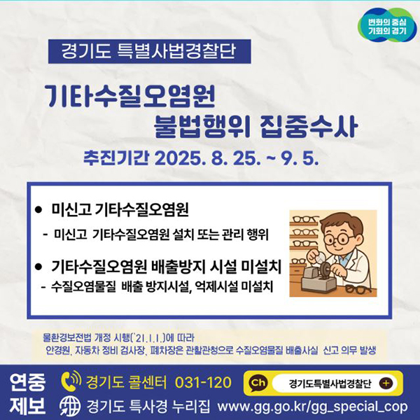 경기도 특사경, 보조금 목적 외 사용 사회복지시설 3건 적발